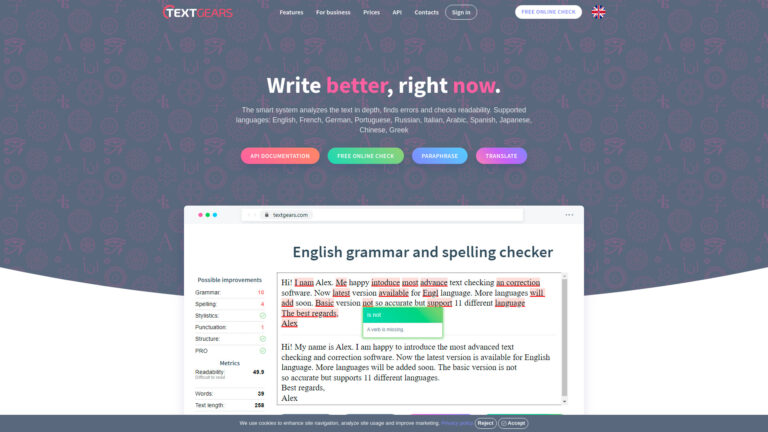 Innovative Textgears AI Tool Review