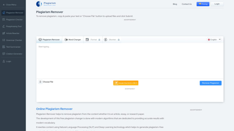 New Plagiarism Remover AI Tool Review