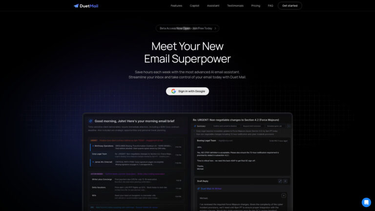 Popular Duet Mail AI Tool Review