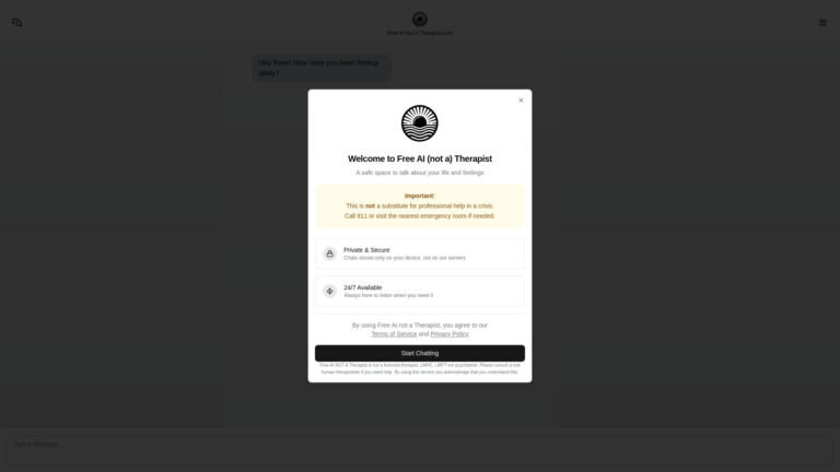 Trending Free AI (not A) Therapist AI Tool Review