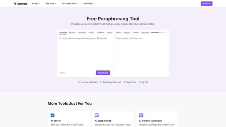 Free Free Paraphrasing Tool AI Tool Review