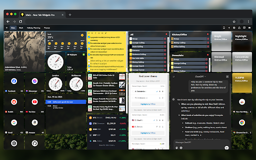 New Tab Widgets ai chrome extension