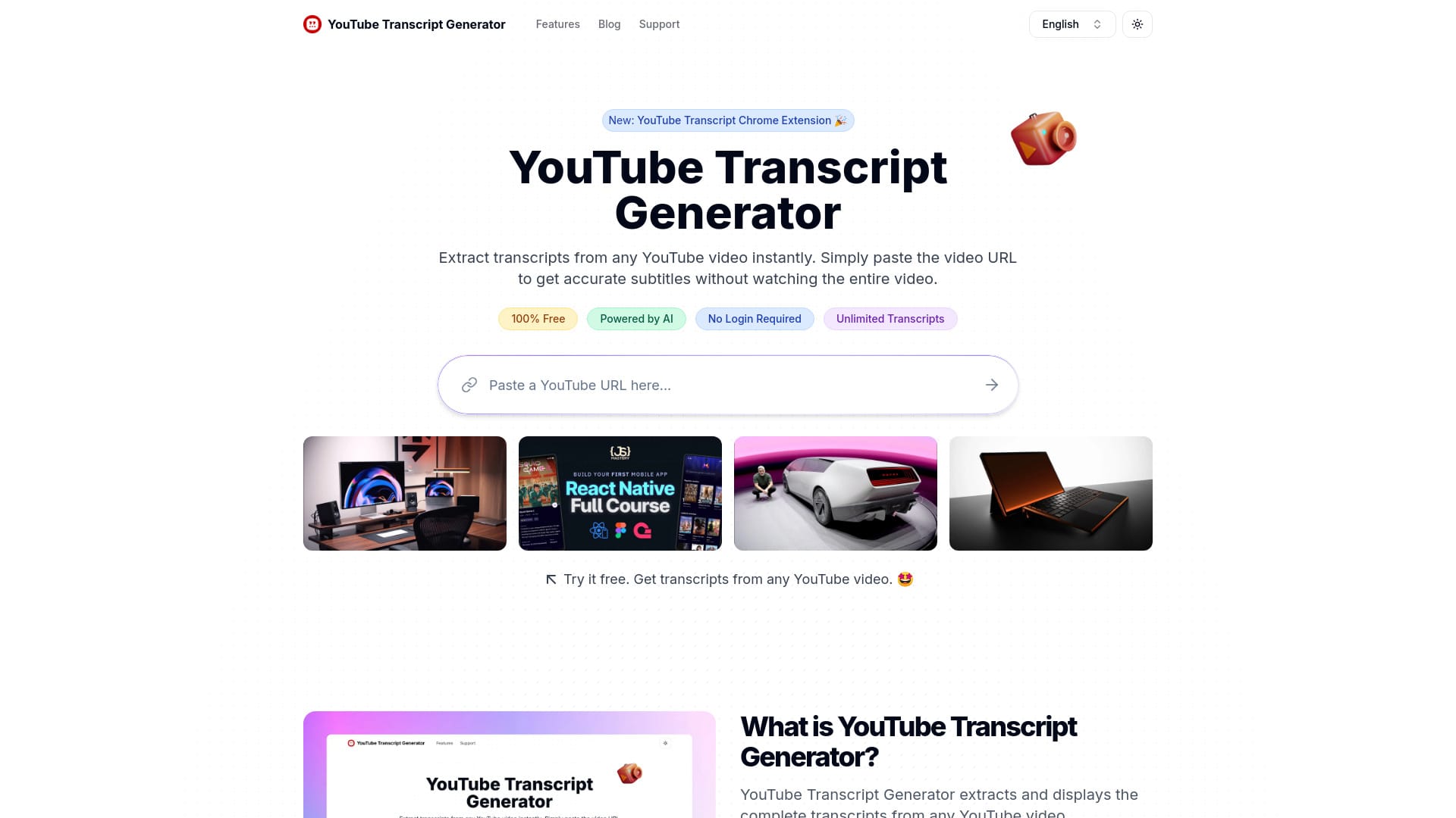 YouTube Transcript Generator logo