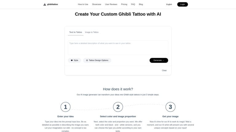 Smart Ghibli Tattoo Generator AI Tool Review