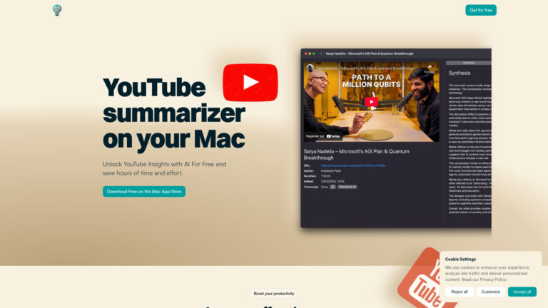 Popular AI Summarizer For Youtube (mac App Store) AI Tool Review