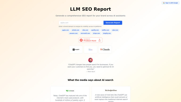 New Llm Seo Report AI Tool Review