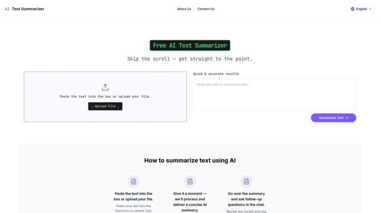 Advanced AI Text Summarizer AI Tool Review