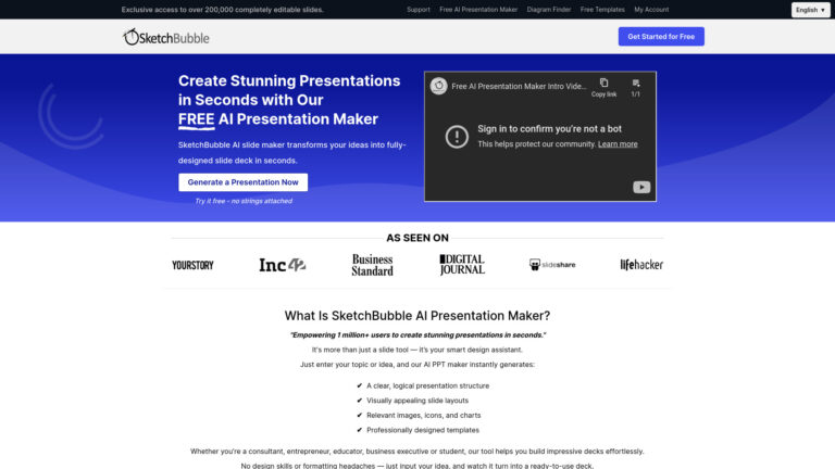 Free Sketchbubble AI Presentation Maker AI Tool Review