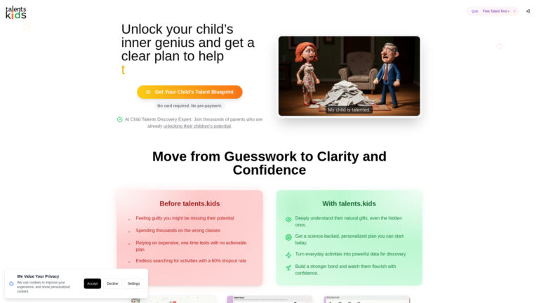 Free Talents.kids AI Tool Review