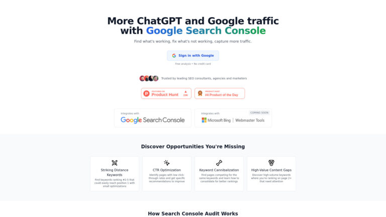 Free Search Console Audit AI Tool Review