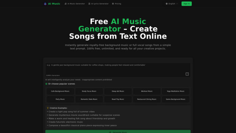 Advanced AIsongcreator AI Tool Review