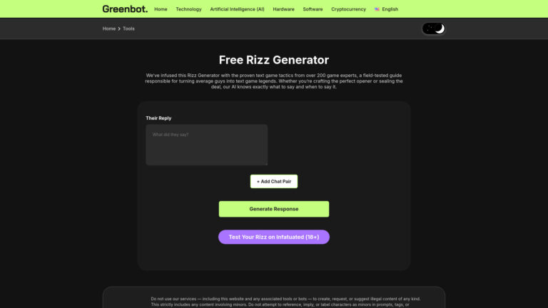 Top AI Rizz Generator AI Tool Review