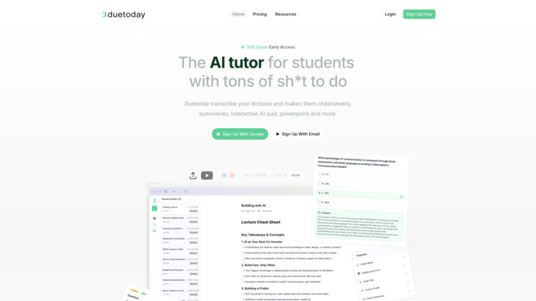 Advanced Duetoday AI Tool Review