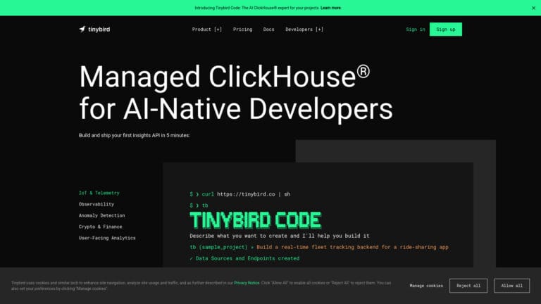 Free Tinybird AI Tool Review