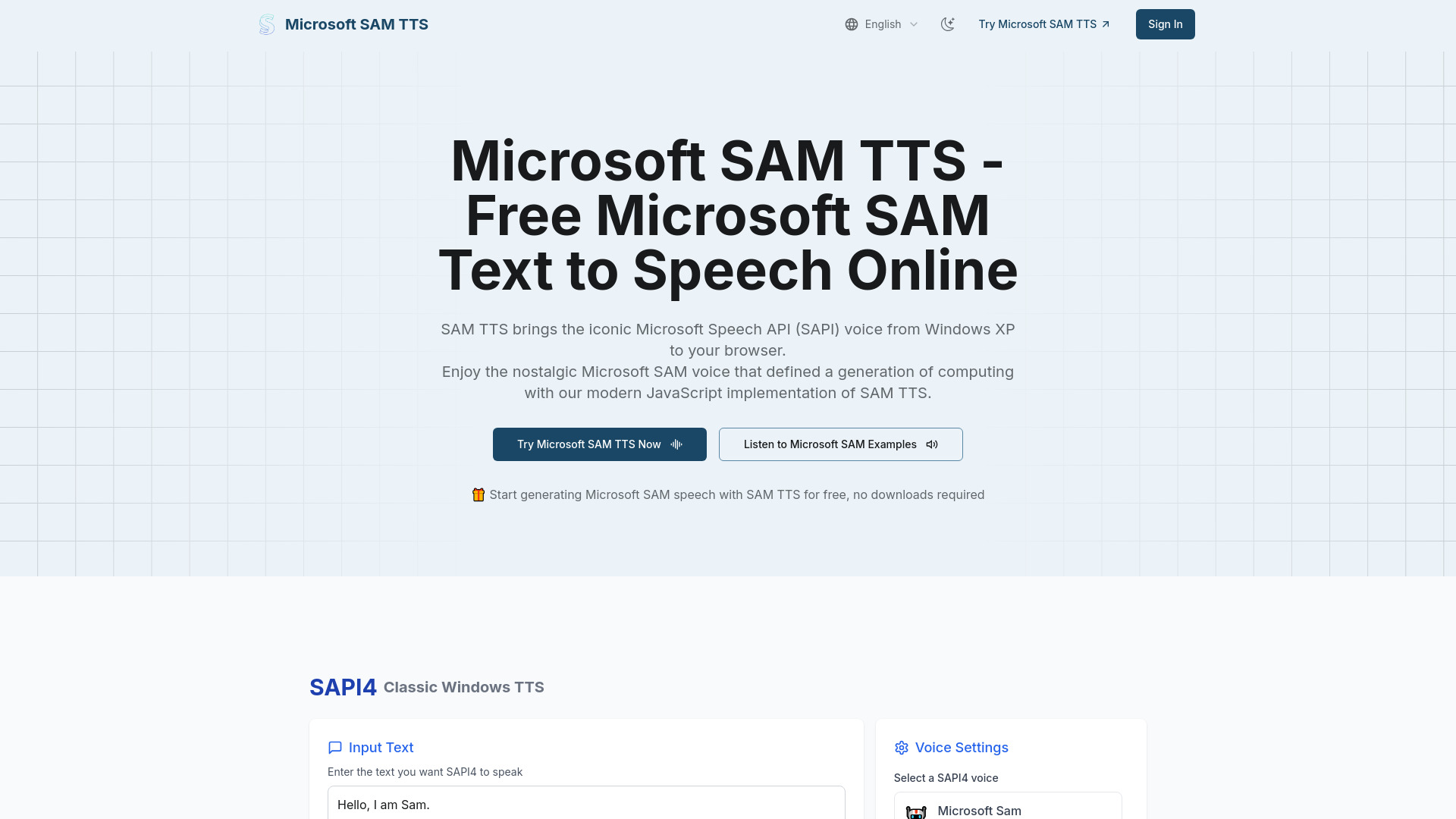 SAM TTS logo