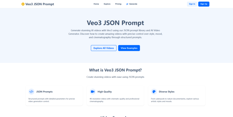 Innovative Veo3 Json Prompt AI Tool Review