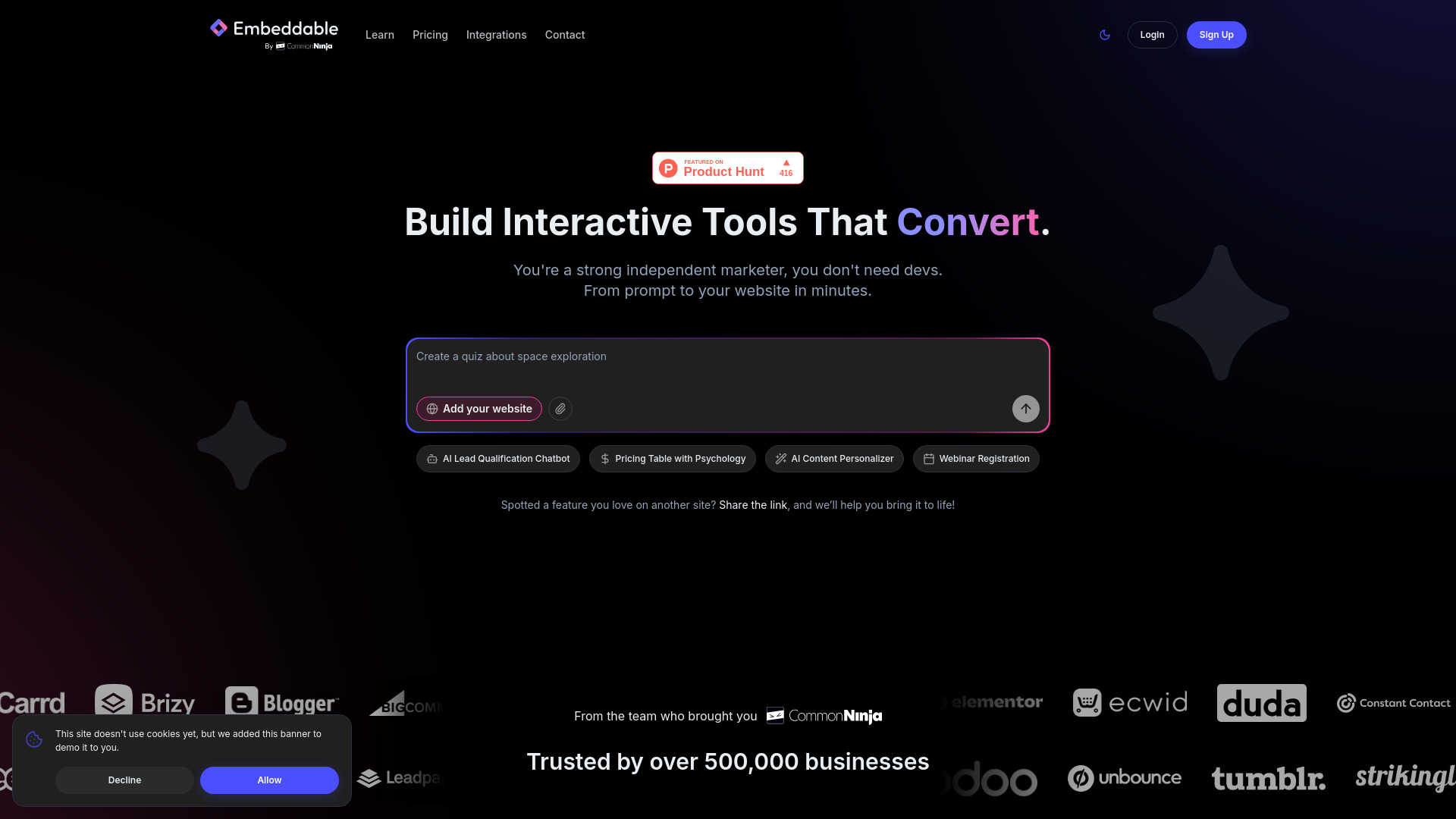 Embeddable logo