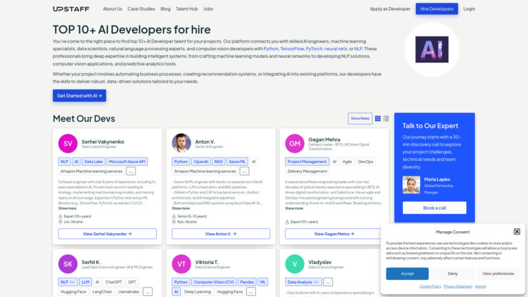 Powerful Hire AI Developers With Upstaff.com AI Tool Review