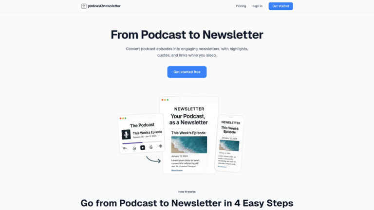 New Podcast 2 Newsletter AI Tool Review