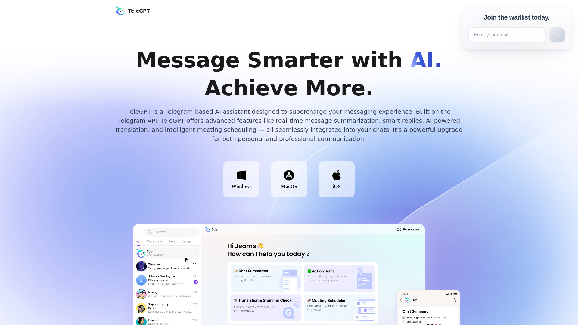 Tely AI powered by TeleGPT