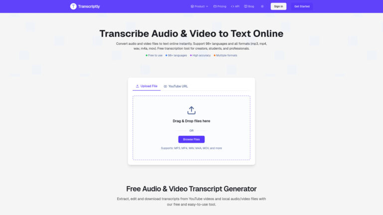 Free Transcriptly AI Tool Review