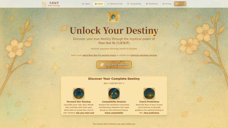 Best Nine Star Ki Mystical Astrology AI Tool Review