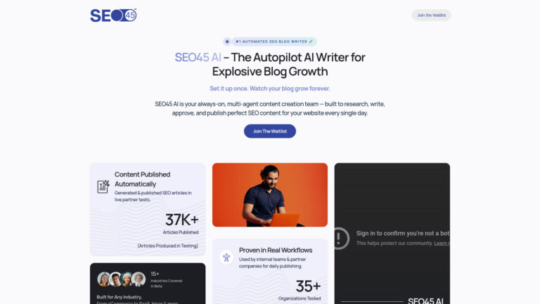Popular Seo45 AI AI Tool Review