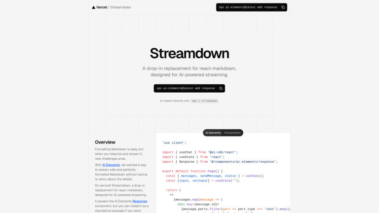 Popular Streamdown AI Tool Review