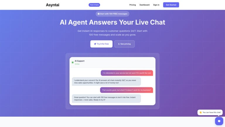 Free Asyntai AI Tool Review