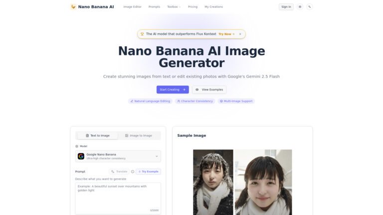 New Nano Banana AI — AI Image Generator & Editor AI Tool Review