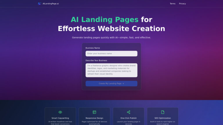 Advanced AI Landingpage AI Tool Review