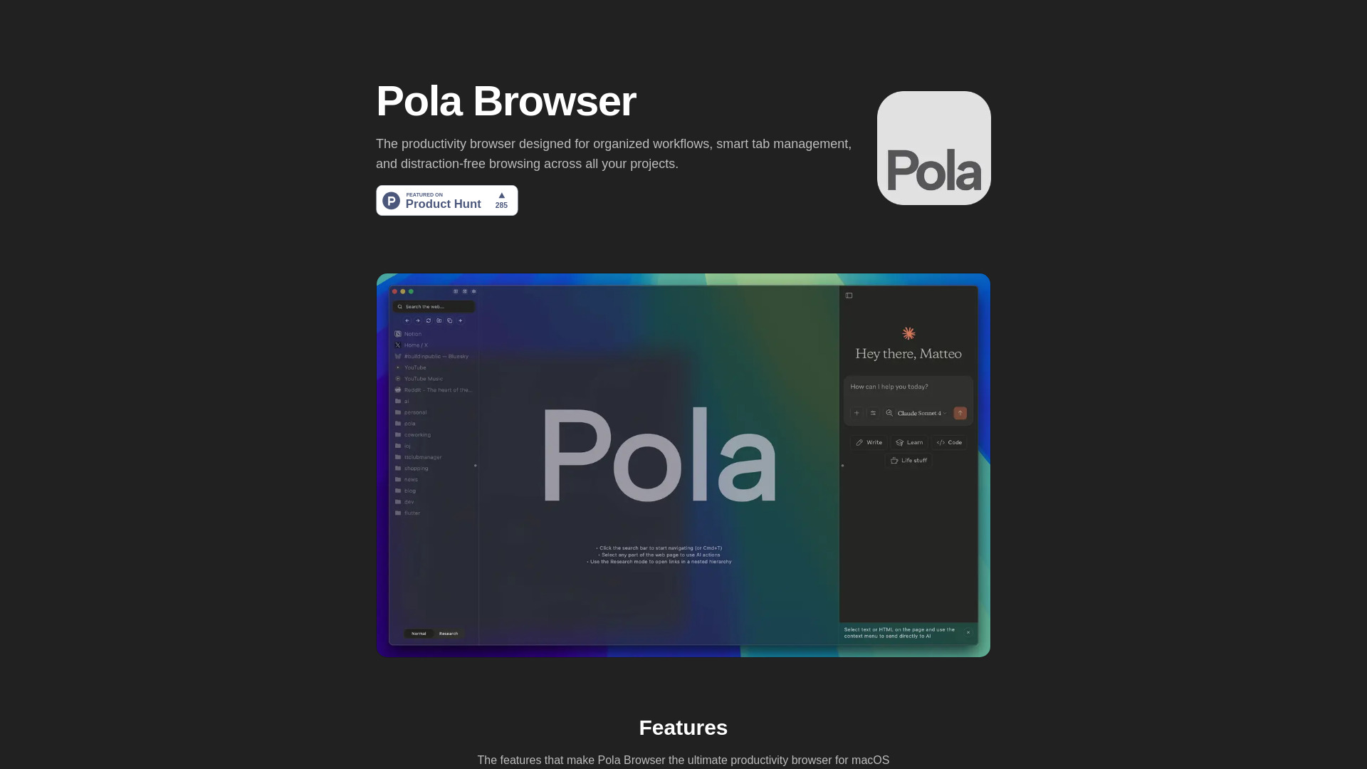 Pola Browser logo
