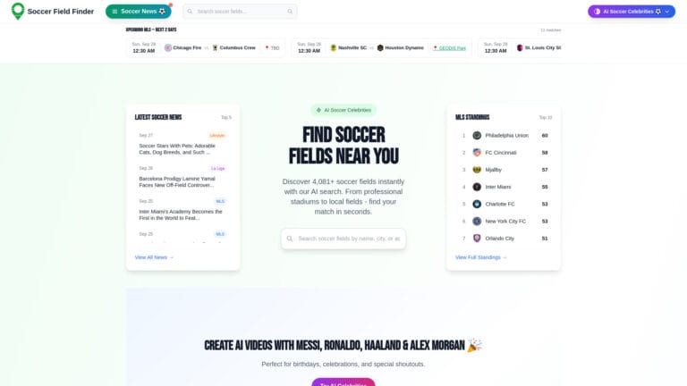 Trending Soccer Field Map – AI Soccer Celebrities & Soccer Fields AI Tool Review