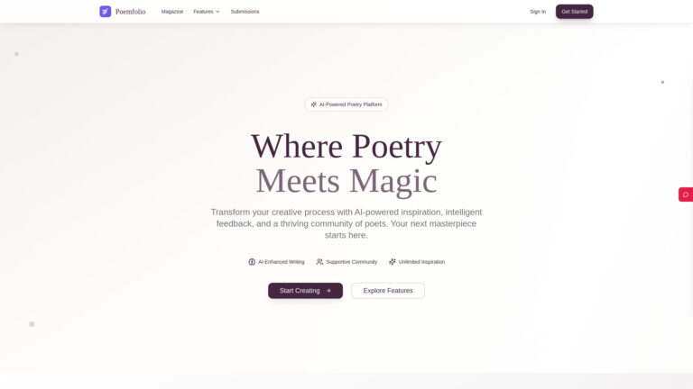 Top Poemfolio AI Tool Review