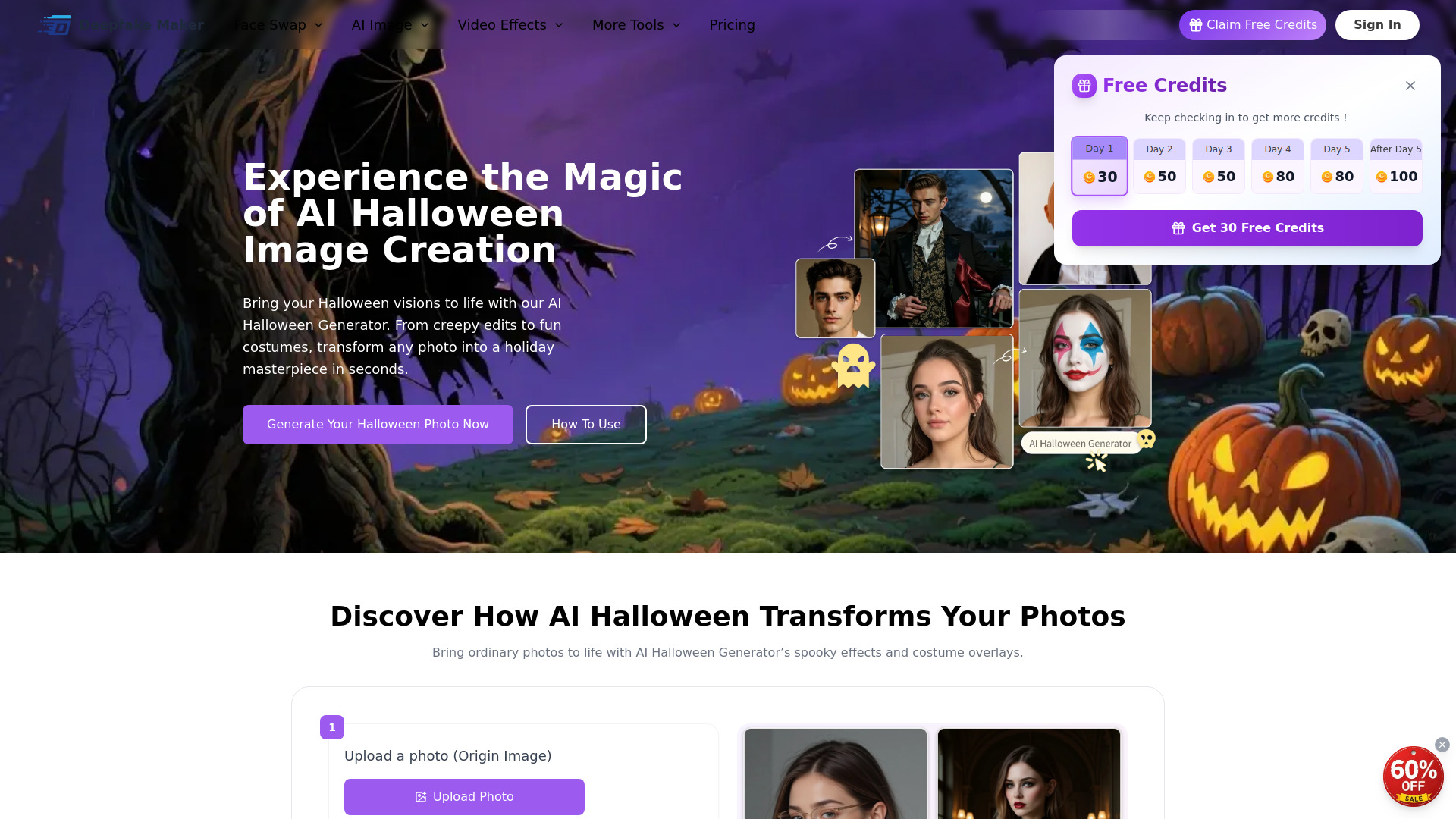 Deepfake Maker AI Halloween logo