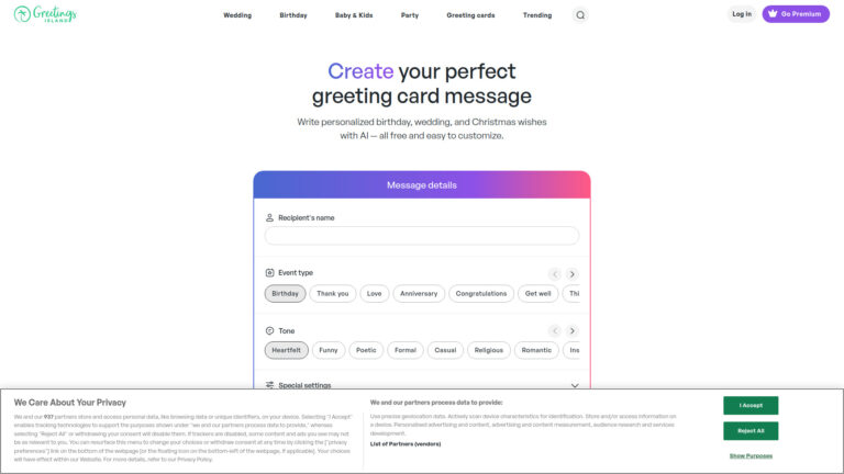 Best AI Greeting Card Wishes Generator AI Tool Review