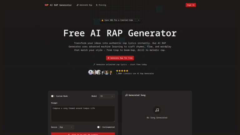 New AI Rap Generator AI Tool Review