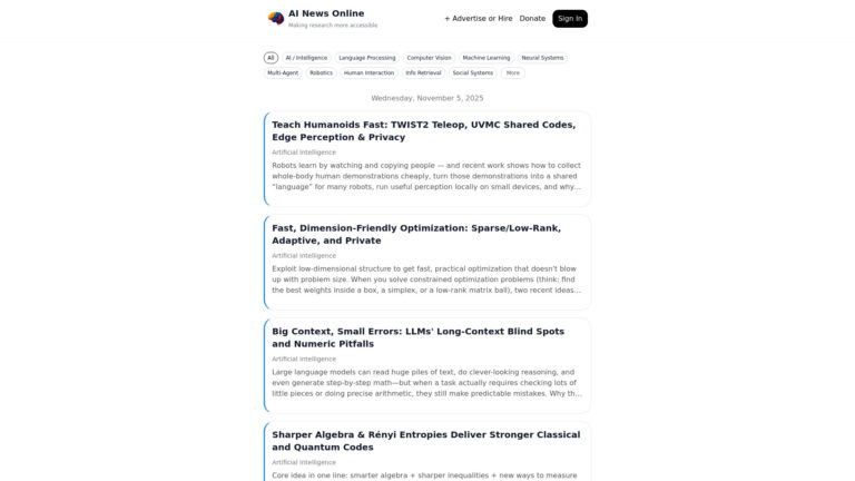 Free AI News Online AI Tool Review