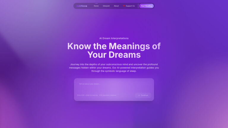 Advanced Asknova Dream Interpretation AI Tool Review