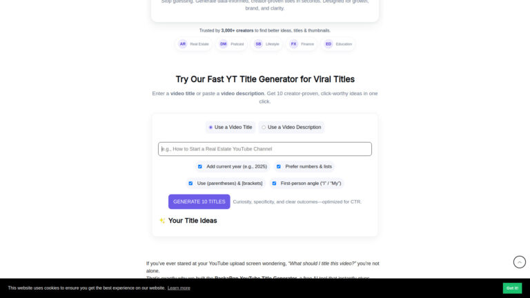 Innovative AI Youtube Title Generator With Emojis – Packapop AI Tool Review