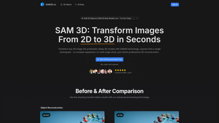 Free Sam 3d AI Tool Review