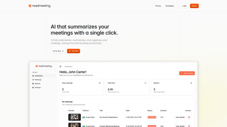Innovative Readmeeting AI Tool Review