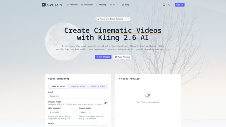 Innovative Kling 2.6 AI Video Generator AI Tool Review