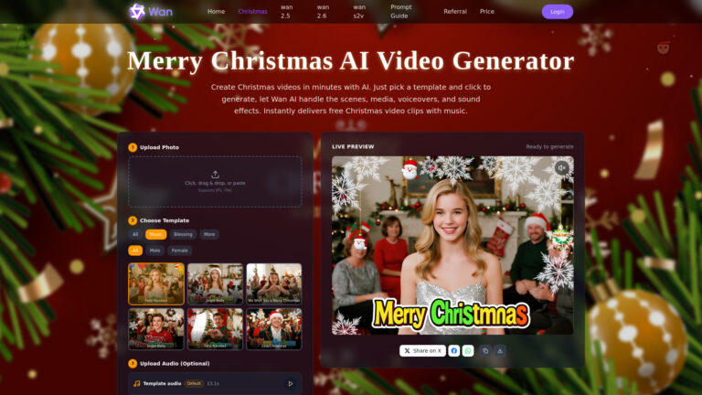Free Merry Christmas AI Video Generator AI Tool Review