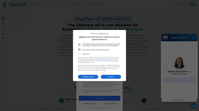 Top Gigafaze All In One AI Tools Agents Applications Website AI Tool Review
