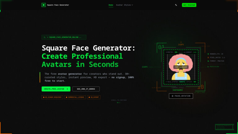 New Square Face Generator AI Tool Review