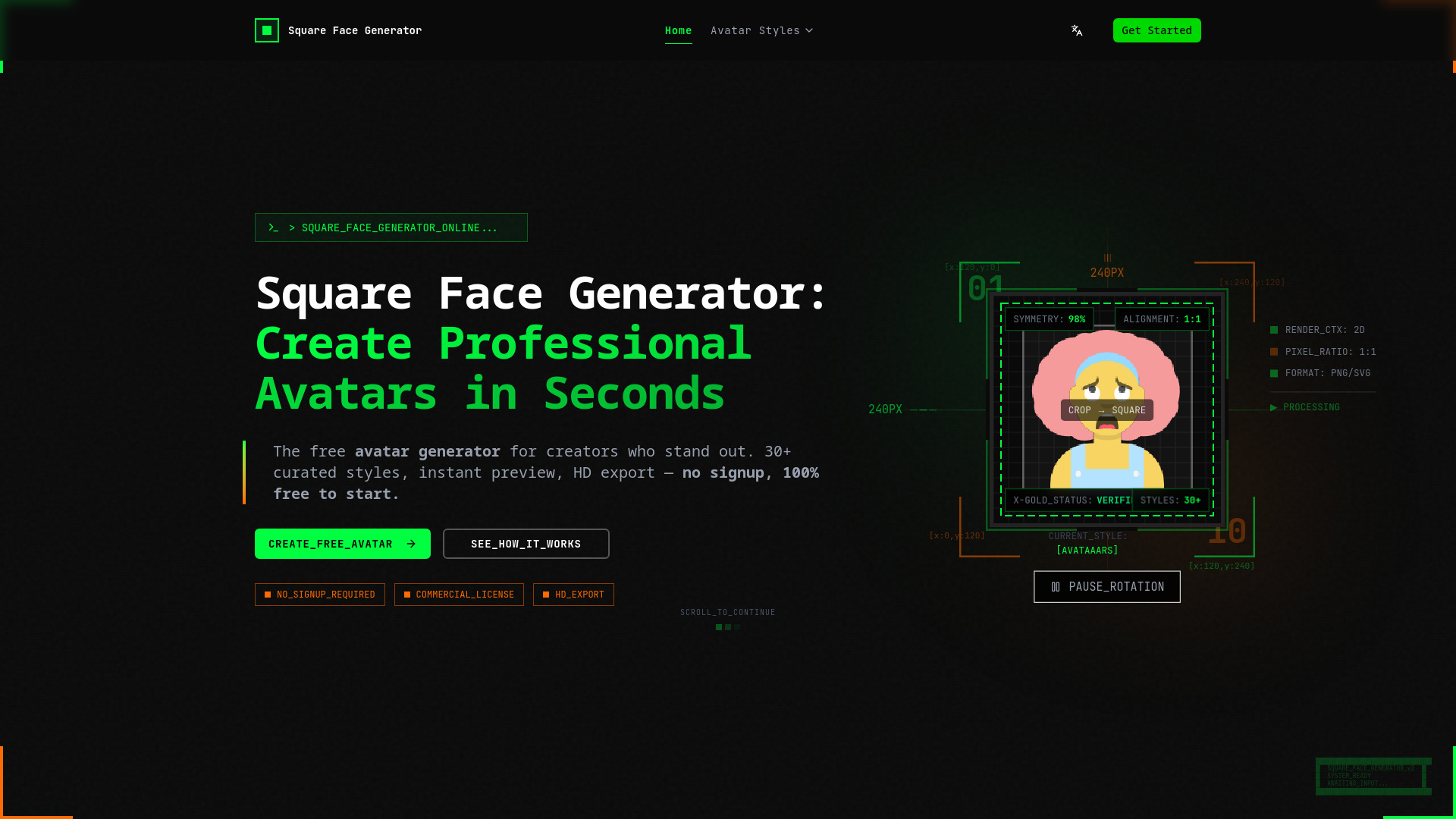 Square Face Generator logo