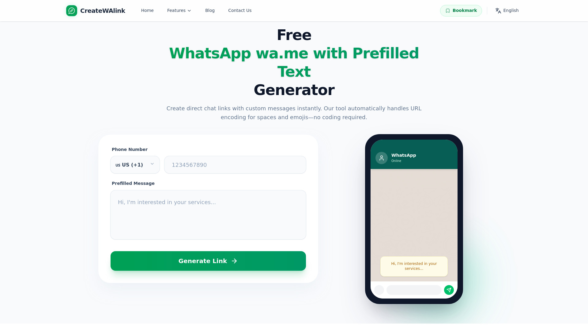 WhatsApp wa.me with Prefilled Text logo