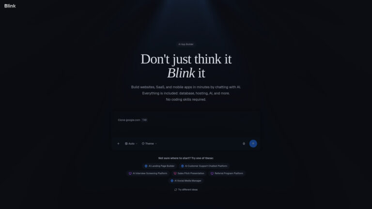 Trending Blink AI App Builder AI Tool Review