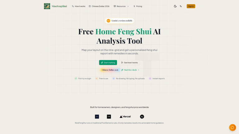 New Ninefengshui AI Tool Review